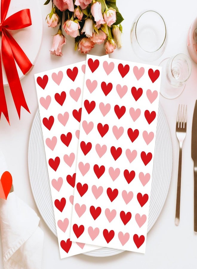 وولاين مجموعة مناديل ورقية من والين، 50 قطعة، لعيد الحب، بتصميم قلوب حمراء ووردية، للاستخدام مرة واحدة، مناسبة للعشاء والمطبخ والحمام ومستلزمات الحفلات. - Image 5